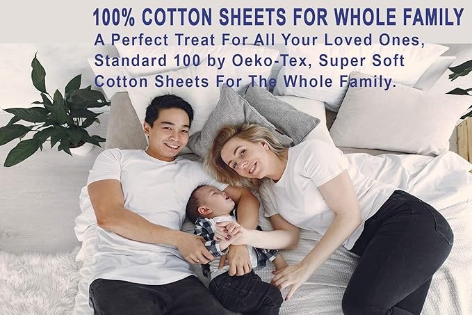RUVANTI 100% Cotton Sheets – Full Size Percale Bedding, Cooling & Breathable - Image 7