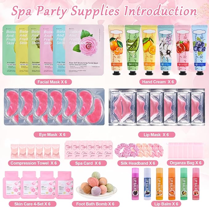 KYDA 84PCS SPA Party Supplies for Women, Face Mask, Hand Cream, Lip Balm - Image 2