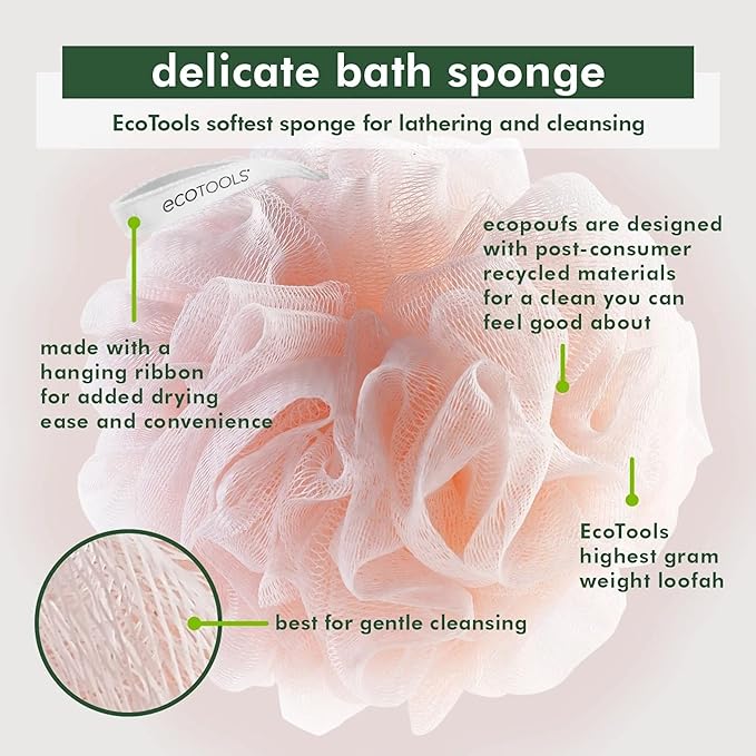 EcoTools Delicate EcoPouf Bath Sponge, Made - Image 3