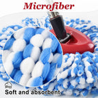 Spin Mop Handle,Mop Heads Replacements,Scrubber Mop Head and Mop Base Combo Set Compatible with Ocedar RinseClean 2-Tank Spin Mop,Mop Replace Head and Scrub Brush Set for Multi-Surface Hard Floor