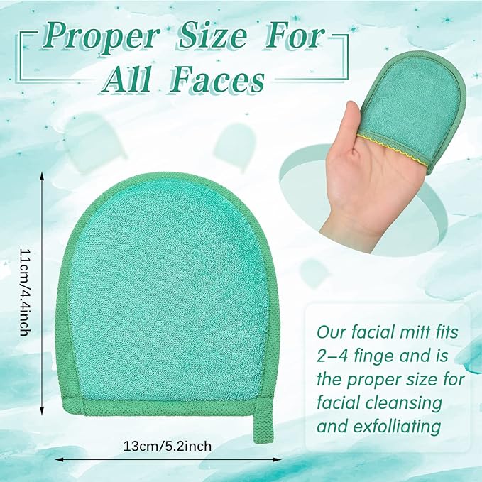 Frienda 4 Pcs Exfoliating Gloves Facial Scrub Mitts Exfoliator Scrubber - Image 2