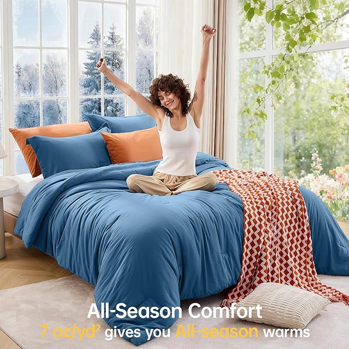 MUXHOMO Queen Comforter Set, All Season Ultra Soft Down Alternative Bedding - Image 4