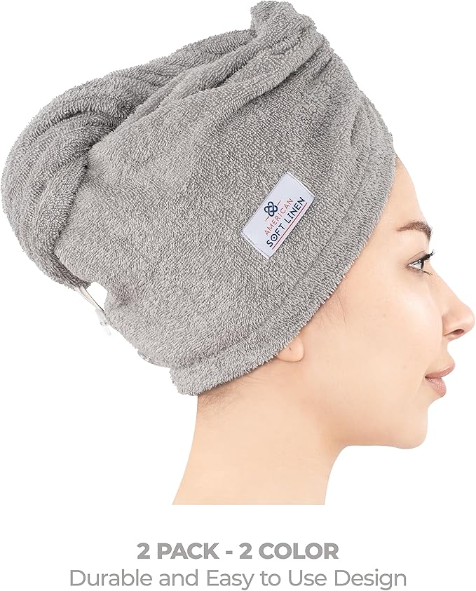 American Soft Linen 100% Cotton Hair Towels - Image 4