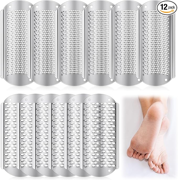 Moxweyeni 12 Pack Silver Foot File Callus Remover Replacement Blades Metal File by Moxweyeni