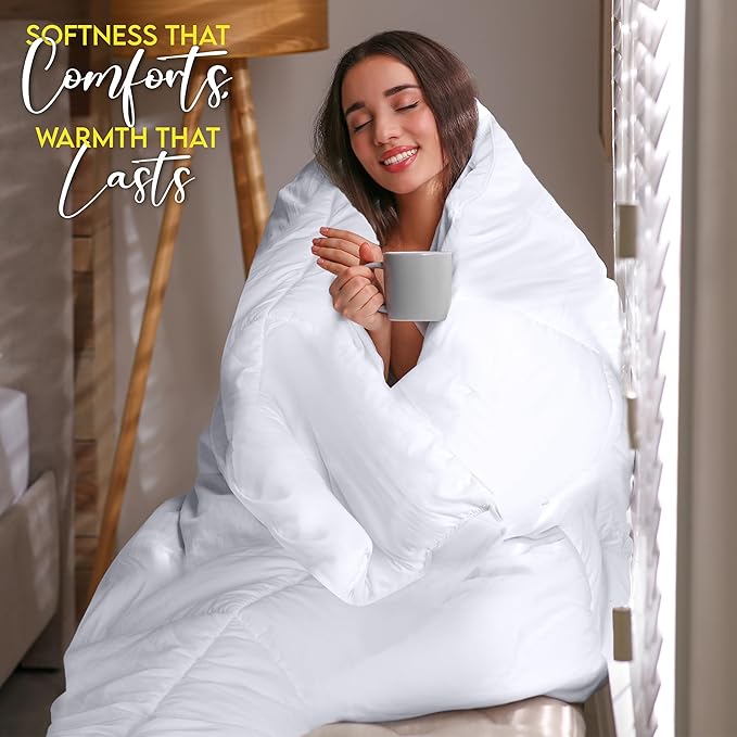 Utopia Bedding Twin XL Comforter Duvet Insert, Quilted White Comforter - Image 4