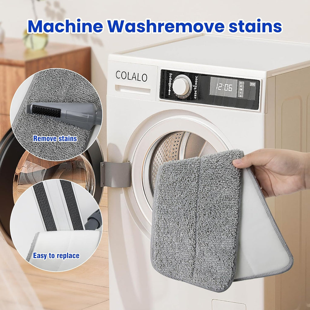 Microfiber Flat Mop for Floor Cleaning - Wet & Dry Mop for Hardwood, Vinyl, Tile Floors with 4 Reusable Washable Pads, Stainless Steel Adjustable Handle, 360° Rotatable Head