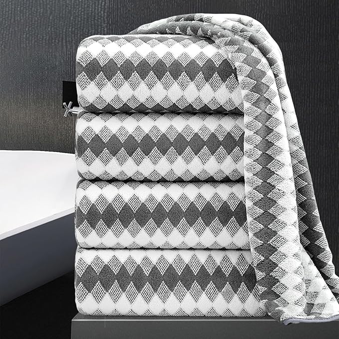 4 Piece Bath Towel Set Oversized Bath Sheet 35"x70" Bathroom Towel Extra Large by MAGGEA