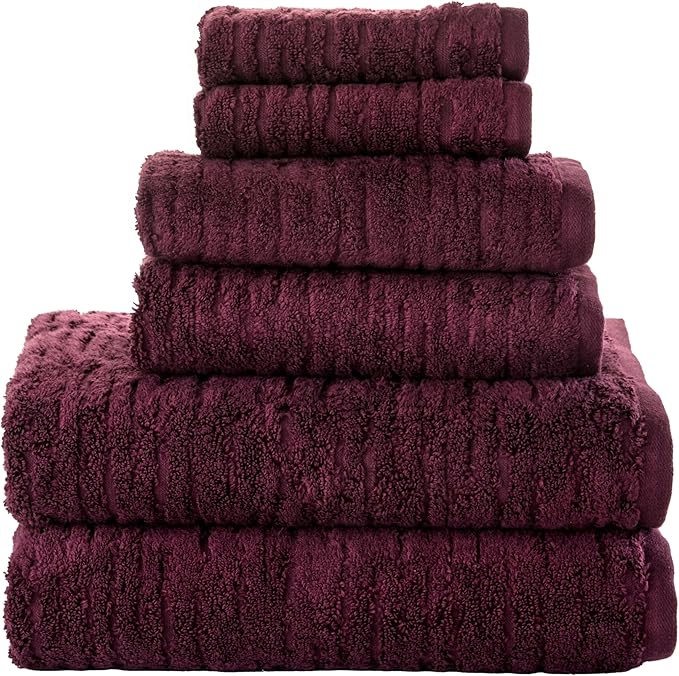 SKL Home CloudSoft 100% Cotton Luxury 6-Piece Towel Set, 600 GSM, Ultra Plush & by SKLHomebySaturdayKnightLtd