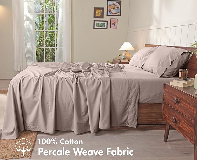 RUVANTI 100% Cotton Sheets – Twin XL Size Percale Bedding, Cooling & Breathable - Image 2