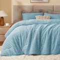 BEDELITE Fleece Queen Comforter Set -Super Soft & Warm Fluffy Light Blue Bedding by BEDELITE