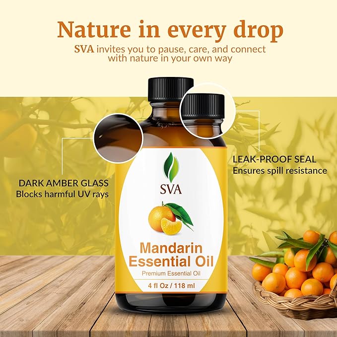 SVA Mandarin Essential Oil – 4 Fl Oz – 100% Natural Mandarin Oil - Image 7