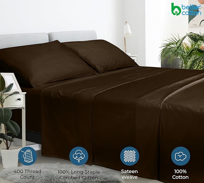 Royale Linen 400 Thread Count 100% American Grown Cotton Flat Sheet - Image 7
