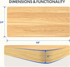 FLEXISPOT EN2 Whole-Piece Standing Desk with Clamp Power Strip, 48 x 24'' Electric Stand Up Height Adjustable Desk with Cable Management (Black Frame + 48" Maple Desktop, 2 Packages)