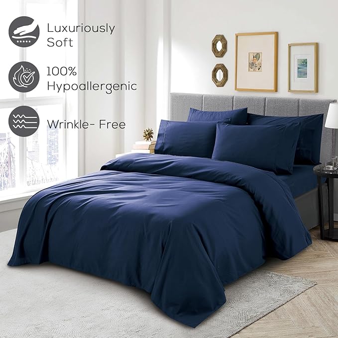 Mueller Ultratemp Bed Sheets Set, Super Soft 1800, 6 Piece California King - Image 5