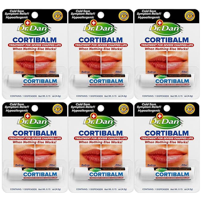 Dr. Dan's Cortibalm-6 Pack-for Dry Cracked Lips by DrDans