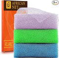 UJFQBH 3 Pieces African exfoliating net African Net Long Net Bath Sponge by BuyNow