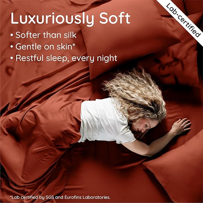 Bambaw Queen Size Fitted Sheet Only, 100% Viscose Derived from Bamboo Fitted - Image 4