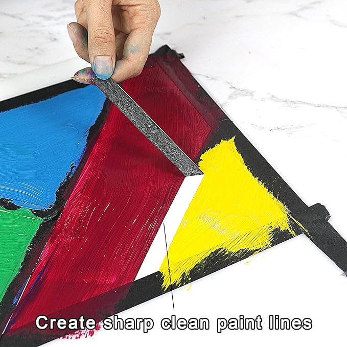 BOMEI PACK Black Painters Tape 1 Inch Bulk - Paint Tape 10 Rolls x 1 Inch x 55 Yards - Painter's Tape Black Masking Tape for Walls Painting, DIY Crafting, and School Projects, Total 550 Yards