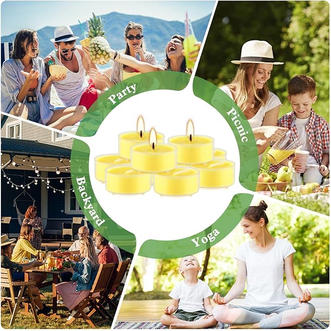 3.5-Hour 50Pack Citronella Tealight Candles, Outdoor and Indoor Summer Scented - Image 7