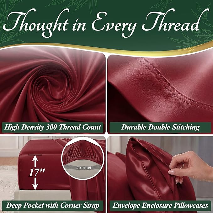 DECOLURE 100% Viscose Derived from Bamboo Sheets Full Size - Image 4