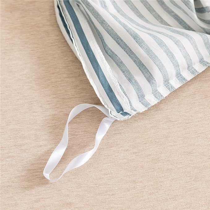 JELLYMONI 100% Natural Cotton 2pcs Striped Duvet Cover Sets, - Image 6