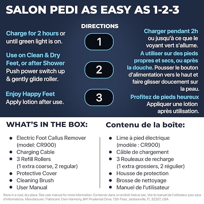 Electric Callus Remover: Own Harmony Professional Pedicure Tools Foot Care - Image 4