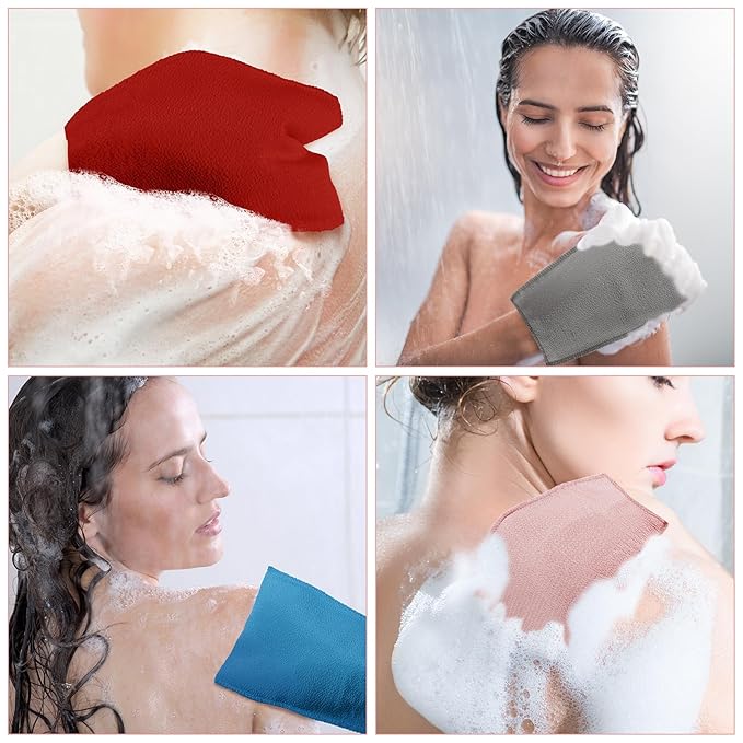 Tatuo 12 Pieces Korean Exfoliating Mitt Glove Italy Towel Body Skin Scrubber - Image 4