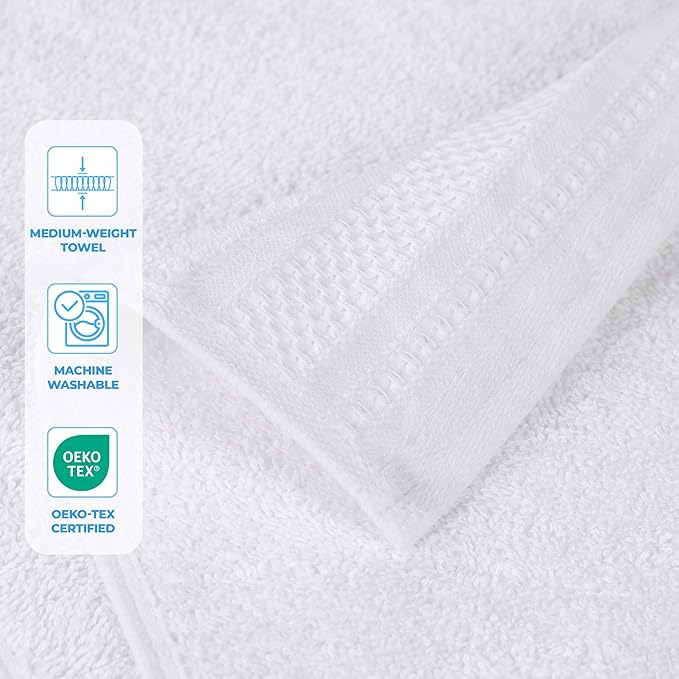 Superior Honeycomb 100% Cotton 500 GSM 12 Piece Bath Towel Set, 6 Washcloths - Image 3
