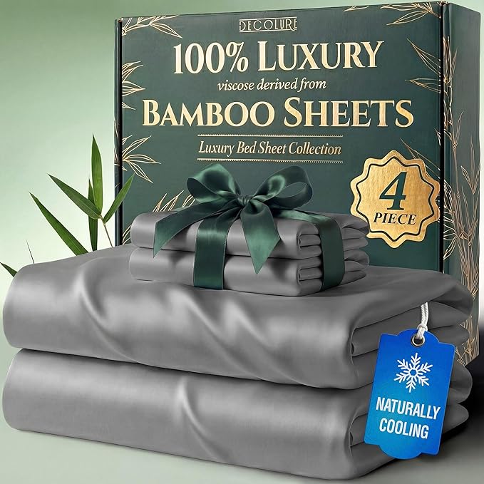 DECOLURE 100% Viscose Derived from Bamboo Sheets Twin Size by DECOLURE