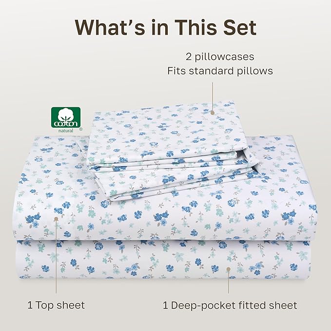 California Design Den Soft Full Size 100% Cotton Sheet Sets, 400 TC Good - Image 4