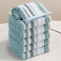 VOOVA & MOVAS 13"x13" Aqua Striped Washcloths by VOOVAMOVAS
