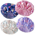 Shower Cap for Women, Double Layers Shower Caps Reusable Waterproof, Bathing by CHFONGDIRECT