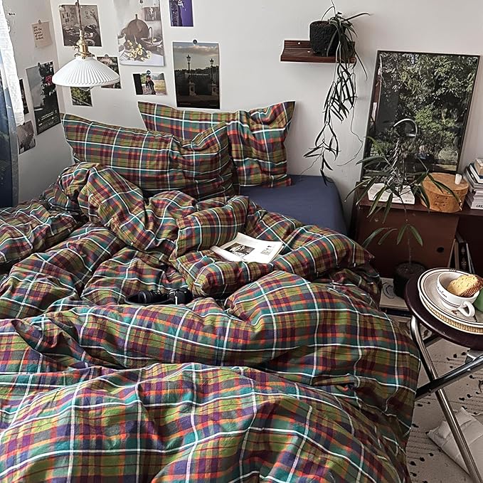 mixinni Buffalo Plaid Duvet Cover Set Twin Size - Image 2