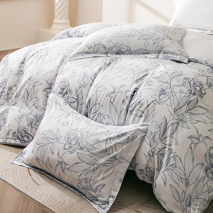 OAITE Duvet Cover King Size, Reversible Shallow Bottom Printing White Duvet - Image 4