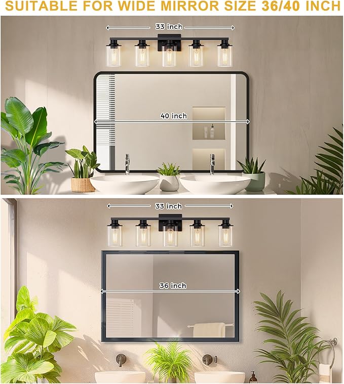 L LOHAS LED 5-Light Bathroom Light Fixtures Over Mirror, Modern Vanity Lights - Image 2