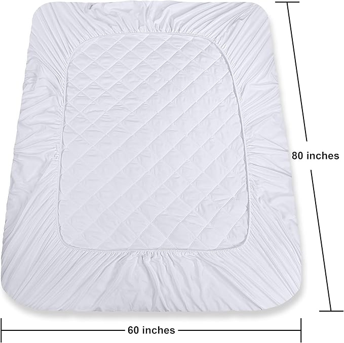 Utopia Bedding 2 Pack Quilted Fitted Mattress Pad, Queen Size, Elastic Fitted - Image 4