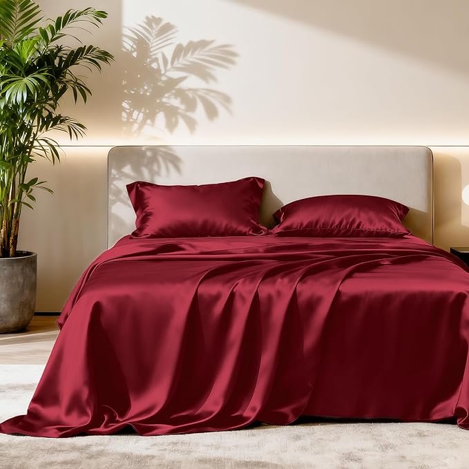 Love's cabin Satin Queen Sheets Set by Lovescabin