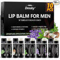 10 Pack Lip Balm for Men, Hydrating Natural Chapstick Bulk Vitamin E and Beeswax by DMSKY