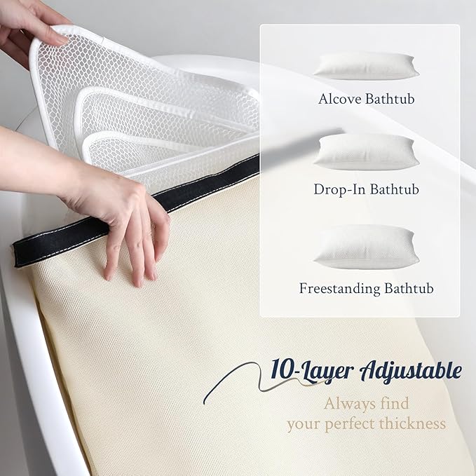 Luxury Bath Pillow for Bathtub, Soft & Comfortable Head Neck & Back Support - Image 5