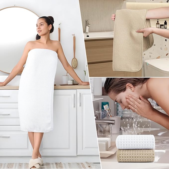 POLYTE 430 GSM Microfiber Quick Dry Lint Free Oversize Bath Towel Set, 6 Piece - Image 6