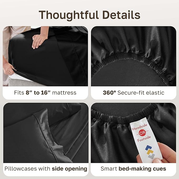 California Design Den Soft 100% Cotton King Size Bed Sheets Set, 400 TC Good - Image 5