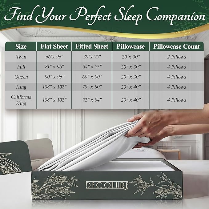DECOLURE 100% Viscose Derived from Bamboo Sheets King Size - Image 8
