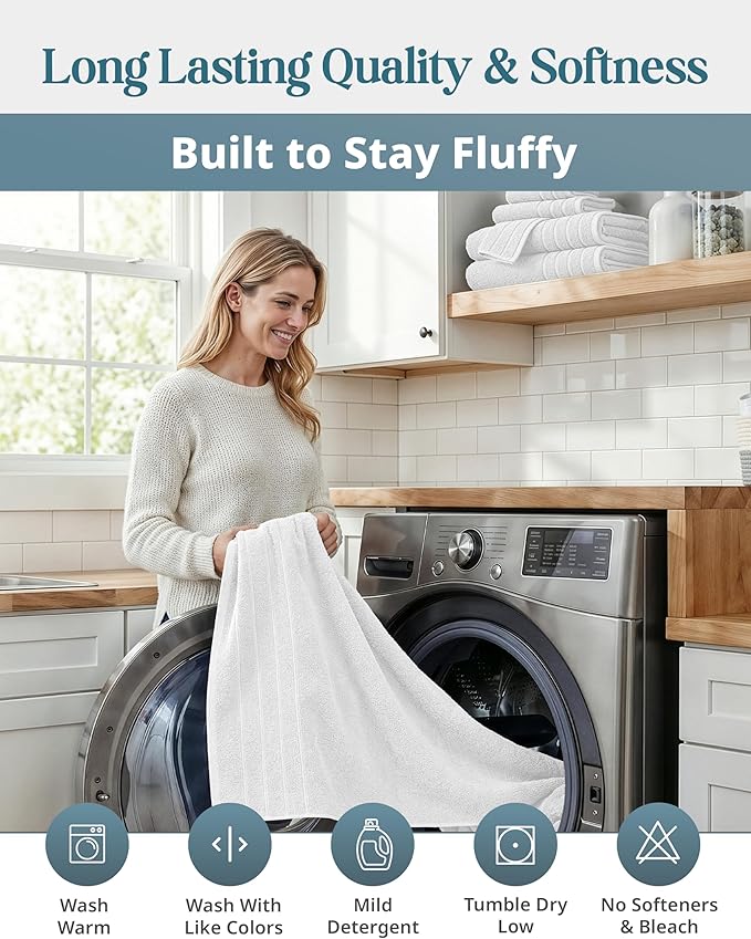 CASA PLATINO 100% Cotton Bath Towel Set 18 Pc - Image 7
