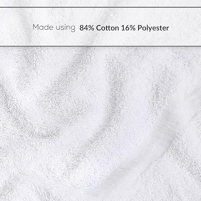 GOLD TEXTILES 48 White Economy Bath Towels Bulk Cotton Blend - Image 4