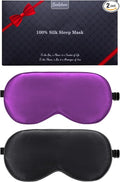 BeeVines 100% Real Mulberry Silk 2 Pack Sleep Mask, Pure Silk Eye Masks by BeeVines