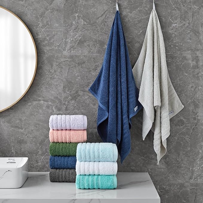 Aibaser Towels - Premium 100% Cotton Bath Towels Set, Lightweight and High - Image 3
