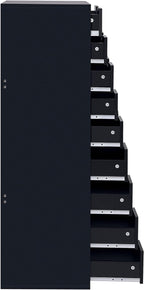 Naomi Home Bianca 9-Drawer Craft & Office Storage Cabinet, Black – Ultimate Rolling Organizer for Arts & Files, Ample Space in Compact Form, 15.7" D x 18.9" W x 39.3" H