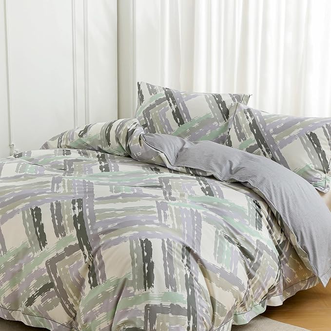 OAITE Duvet Cover Set Queen Size Floral Pattern Ultra Soft 100% Cotton Duvet - Image 5