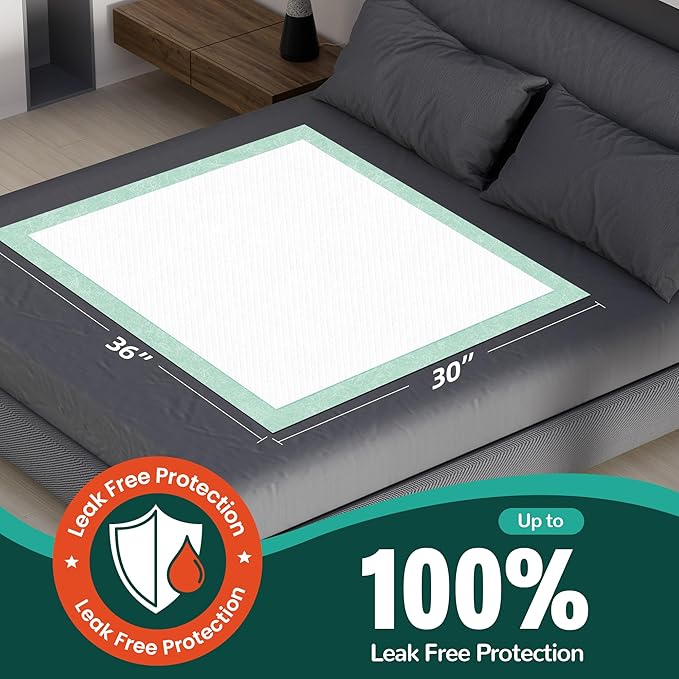 MILDPLUS 50 Count Disposable Bed Pads, 30x36 Inch Extra Large Incontinence - Image 2