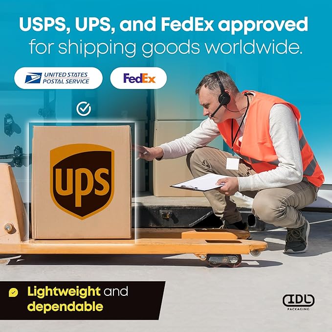 Medium Moving & Shipping Boxes 10x6x6 inches (10-Pack) - Extra Strength 200 lb vs Regular - Corrugated Packing Boxes for Delivery - Durable Cardboard Box - Shipping Box Medium by IDL Packaging